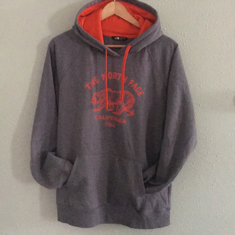 North Face Gray/Orange hoodie